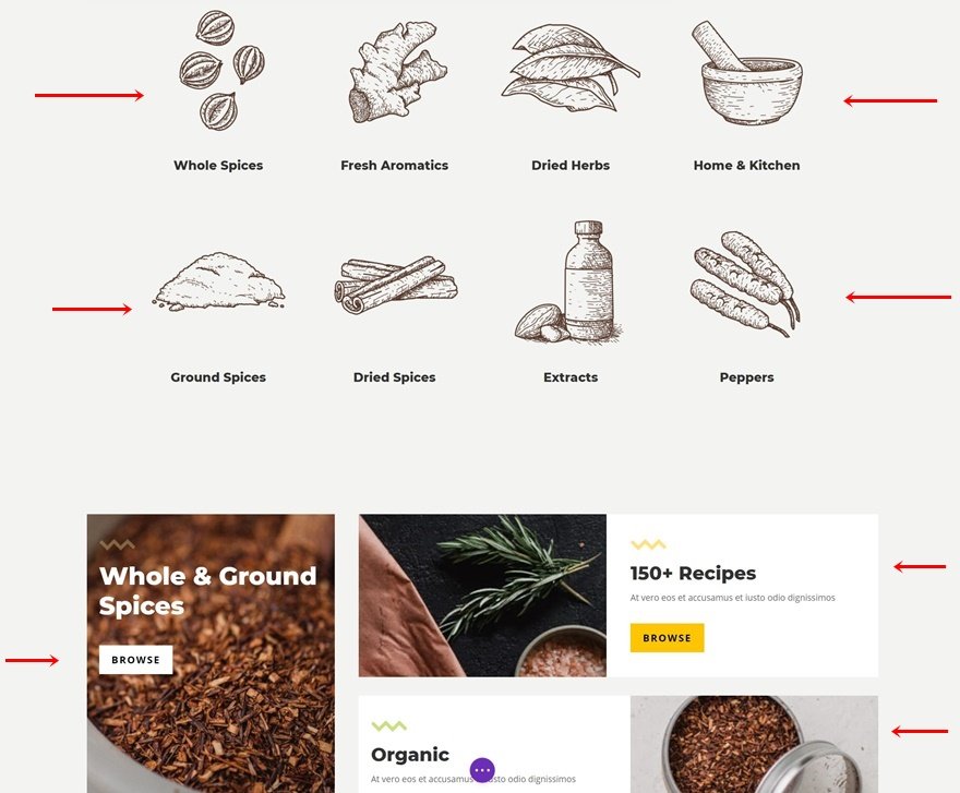 spice shop product category page template