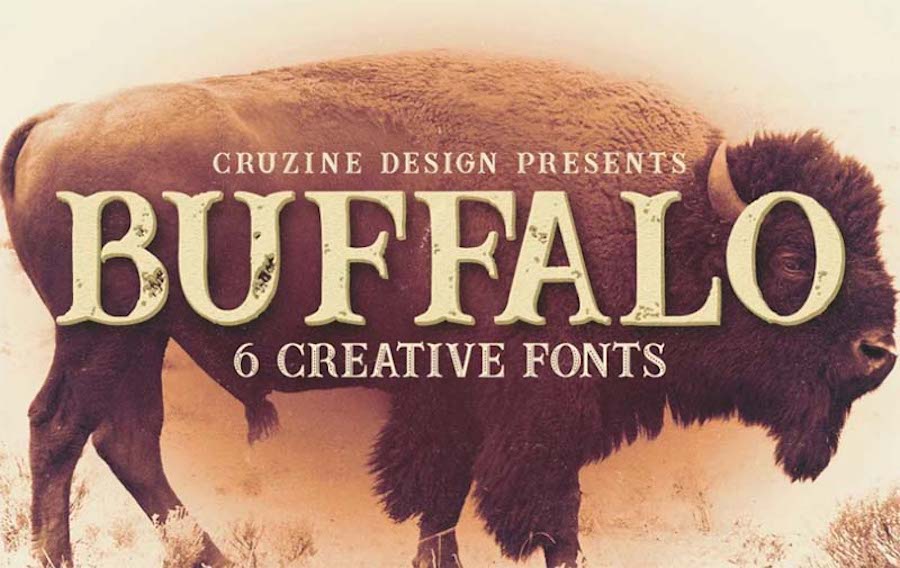 Buffalo, a set of six creative fonts.