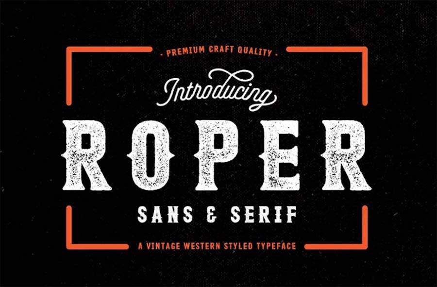 The Roper Sans & Serif Western typeface.