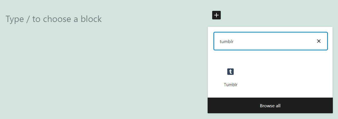 Adding a Tumblr block in WordPress