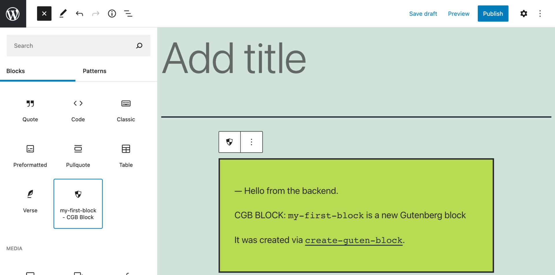 A new block created with create-guten-block.