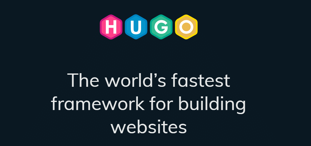 The Hugo homepage with the headline 