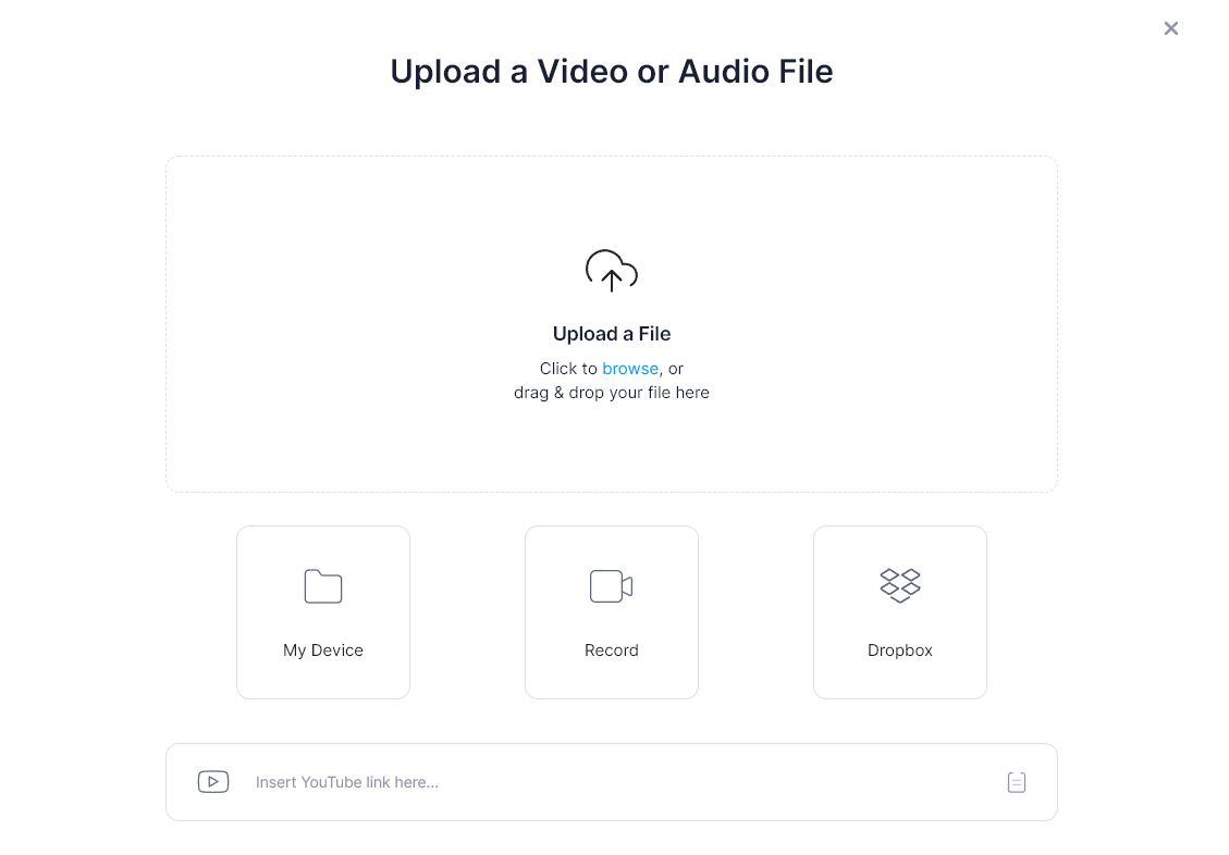 Uploading a video to VEED.IO