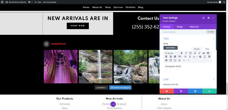 Add Smash Balloon Social Photo Feed Shortcodes to Your Divi Footer