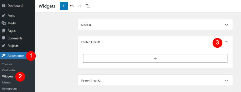 Add the Footer Widgets