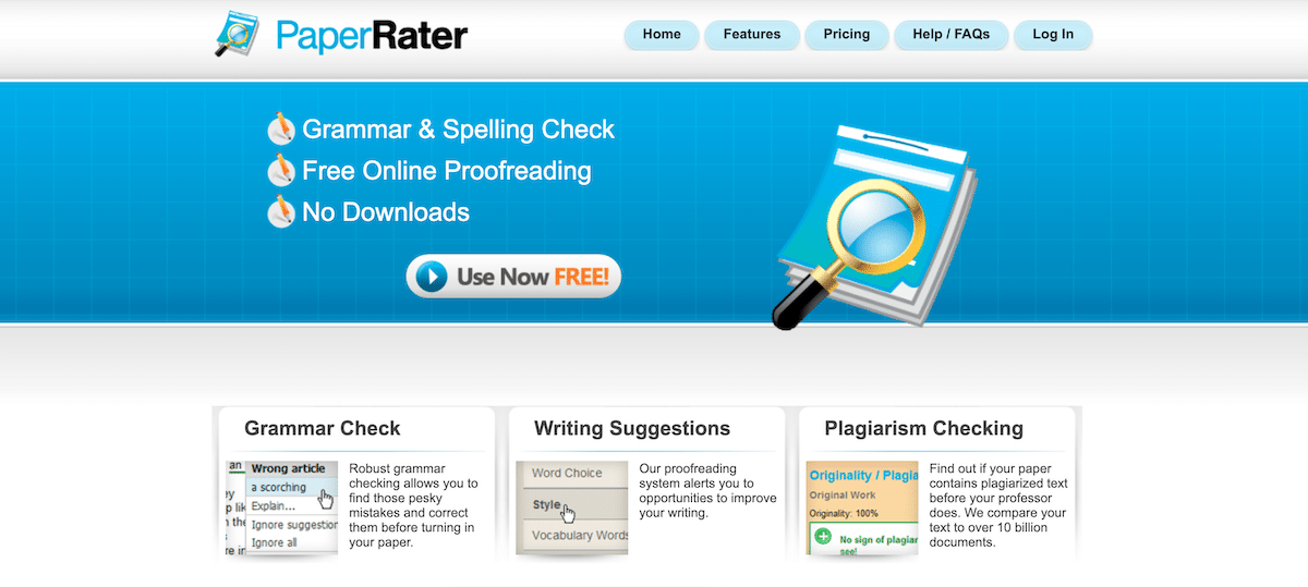 PaperRater grammar tool