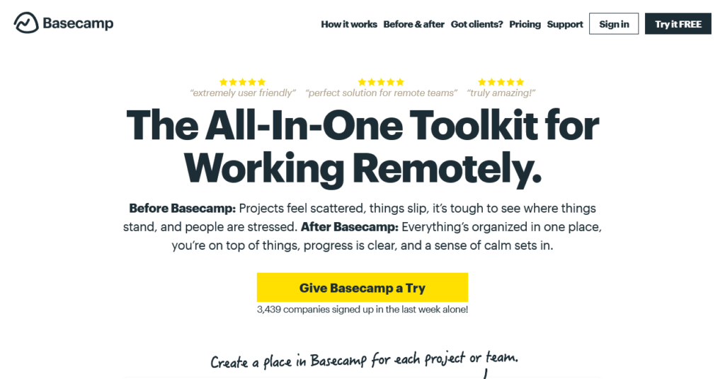 basecamp is a great tool for freelancers