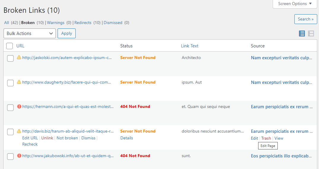 An overview of linking errors within WordPress