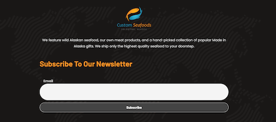 Custom Seafoods footer