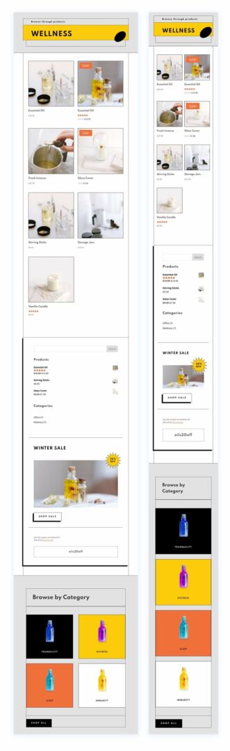 divi essential oils product category page template