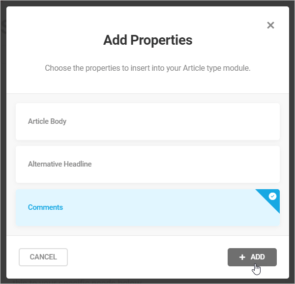 Schema: Add Property - Comments