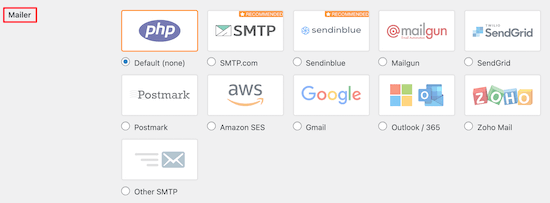 Select SMTP mailer