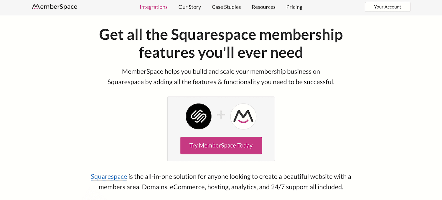 MemberSpace add-on for Squarespace