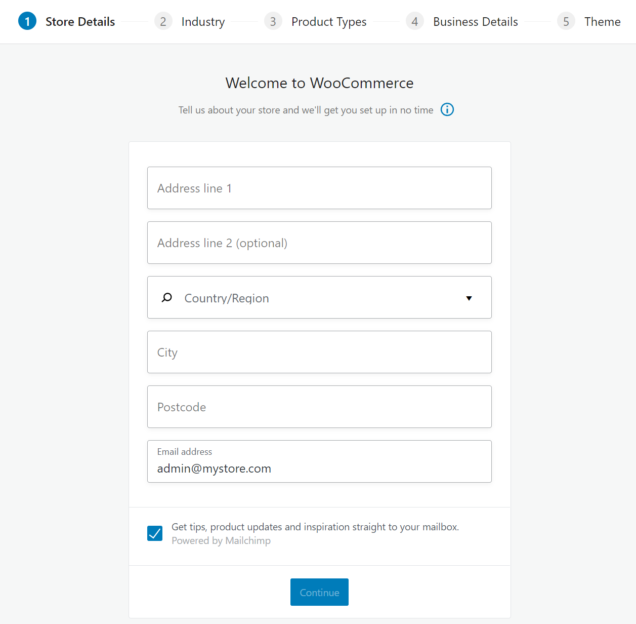 Configuring your WooCommerce store details