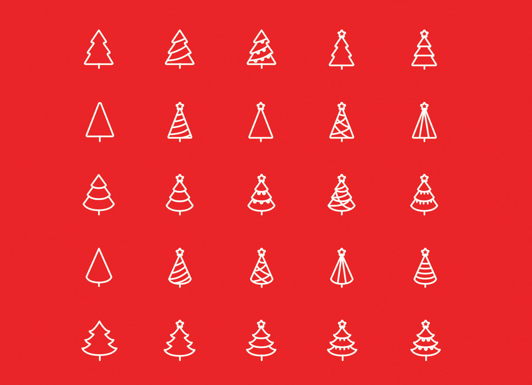 Line Stylized Tree Vector Minimal Icons