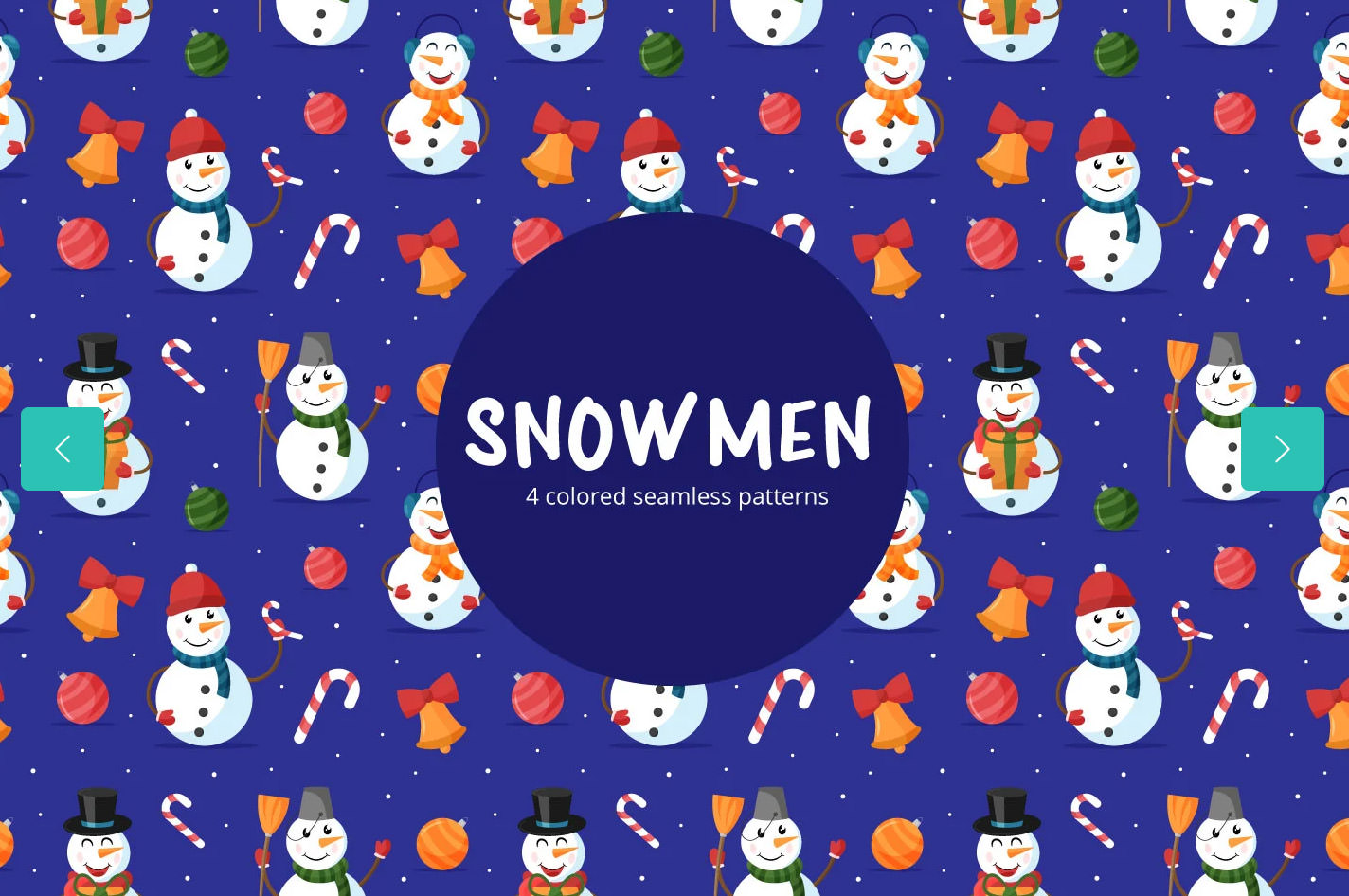 Snowmen Vector Free Seamless Pattern