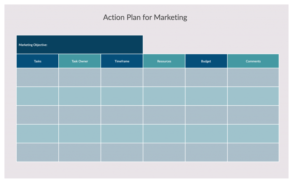 Sample action plan for marketing