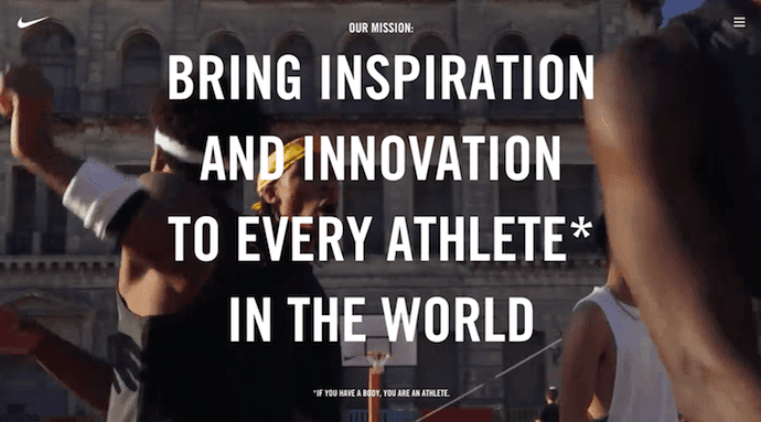 About Us Page Examples: Nike