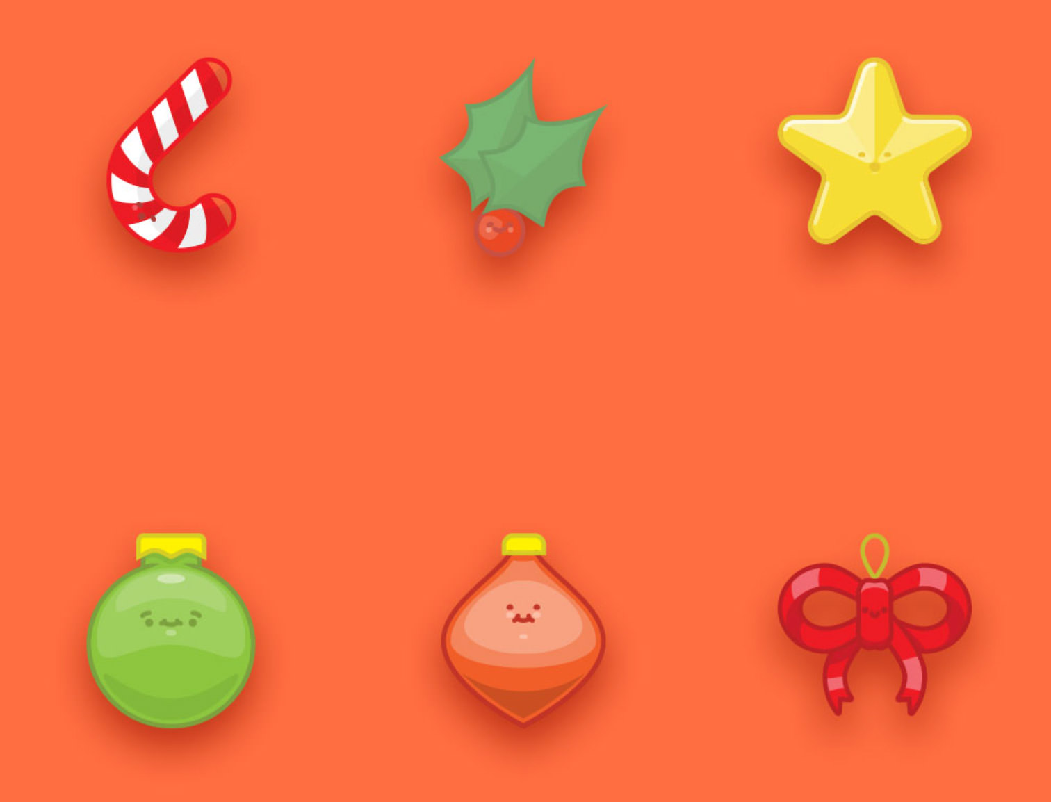 Set of 9 Happy Christmas Ornaments