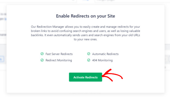 Activate redirects in AIOSEO