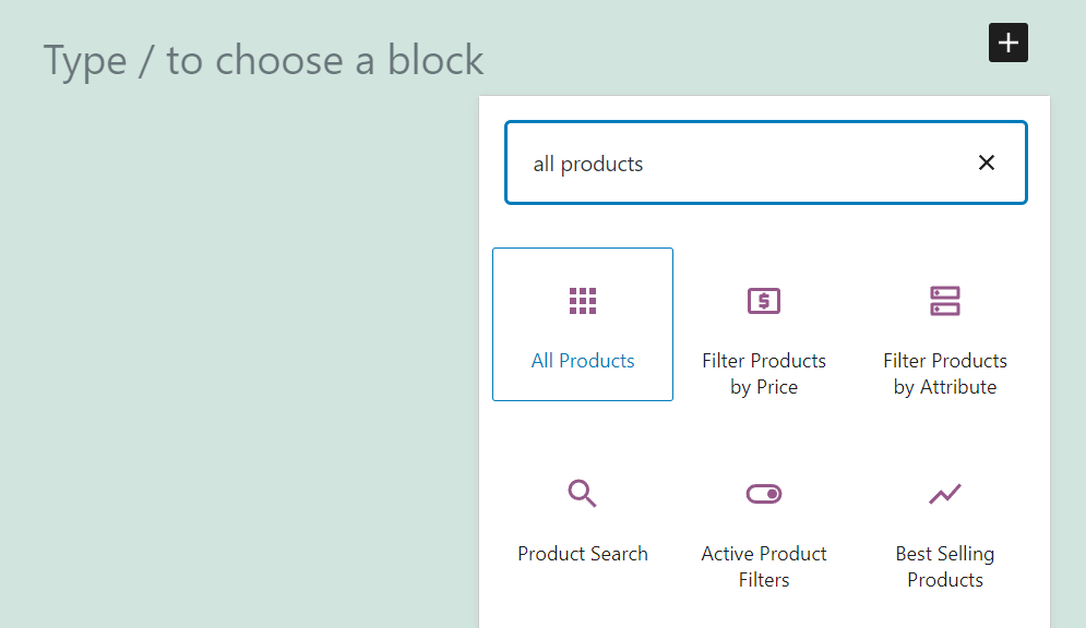 Adding an All Products block in WooCommerce