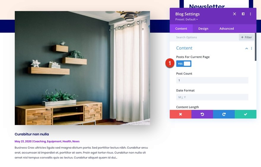 divi home care category page template