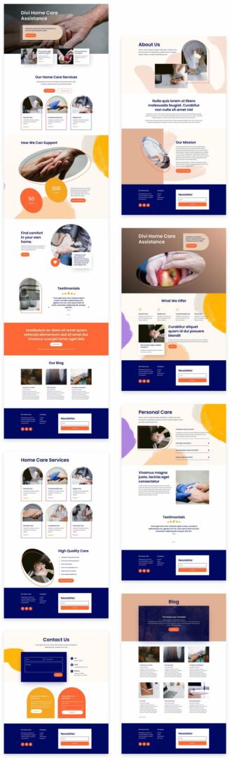 divi home care layout pack