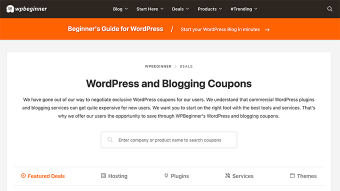 Search WordPress and Blogging Deals