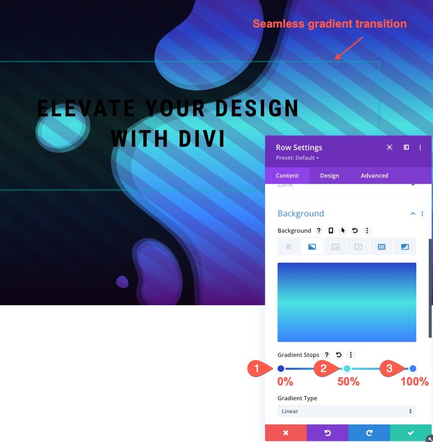 seamless background design transitions in divi