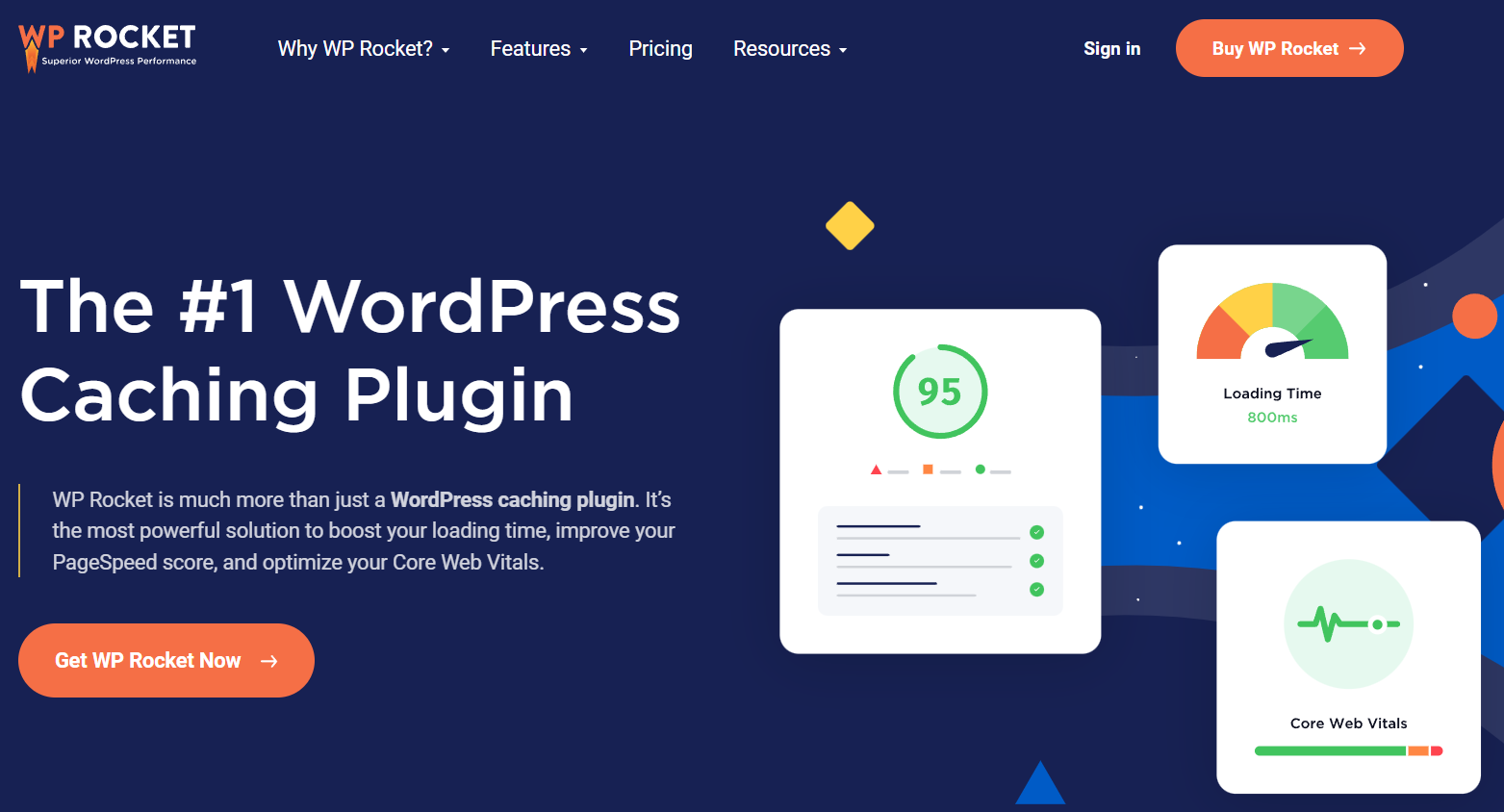 WP Rocket plugin for site caching.