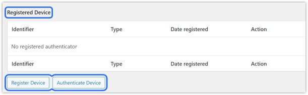 Registered device identifiers