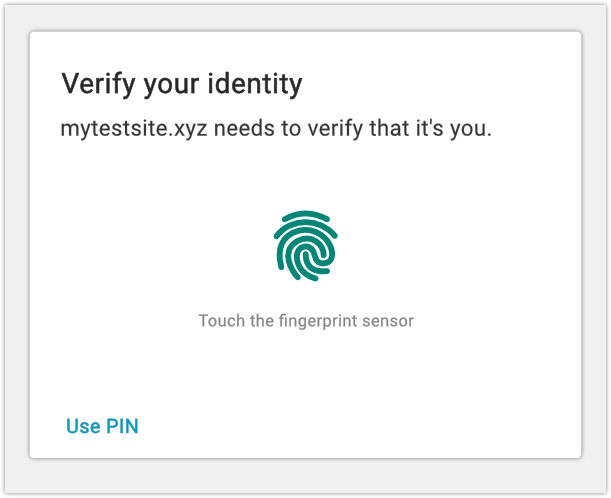 Verify fingerprint sensor
