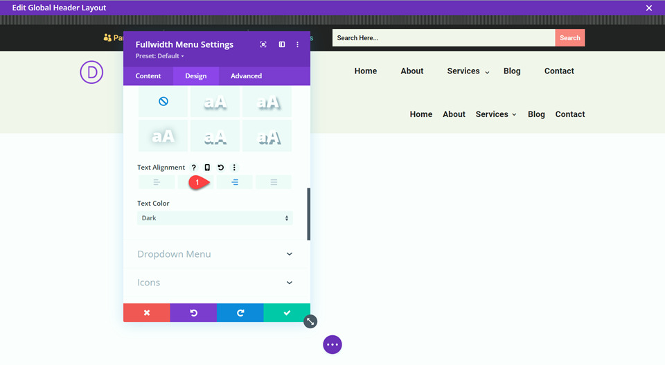 Divi Responsive Logo Full Width Menu Text Alignment