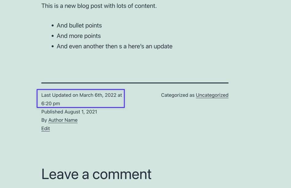 The last updated date now shows on each post