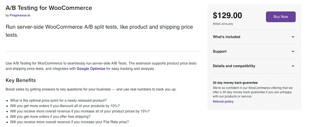 A/B Testing for WooCommerce extension 