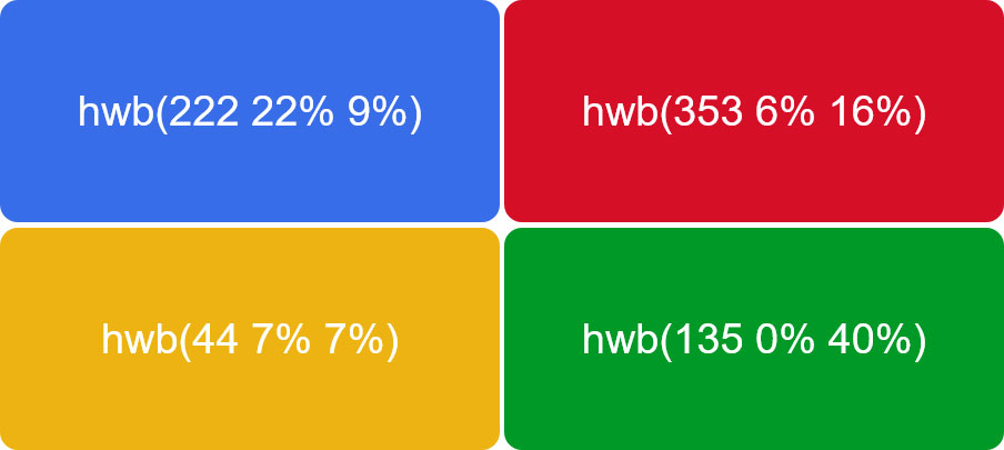 declare colors in css with hwb examples