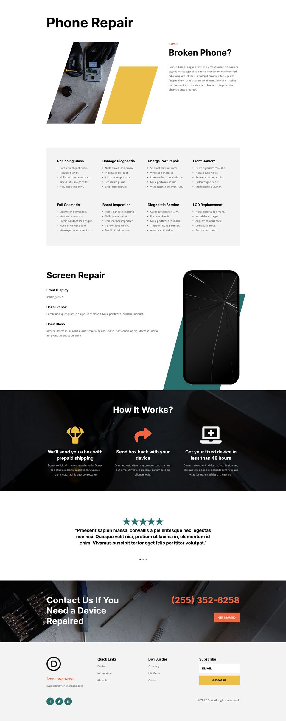 Device Repair Layout Pack for Divi