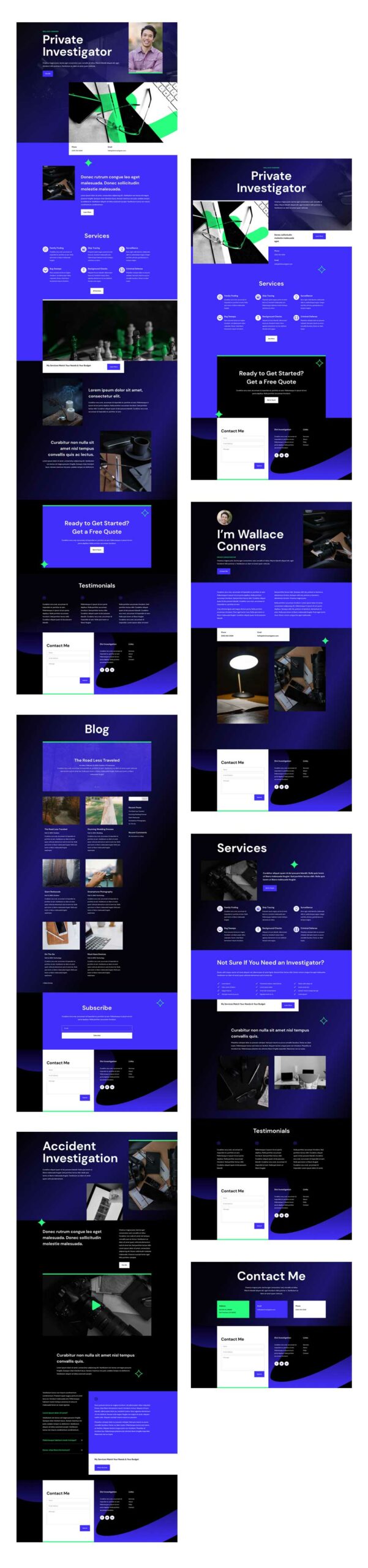 Private Investigator Layout Pack for Divi