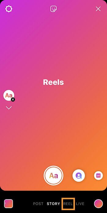 Access Reels from Instagram Stories example
