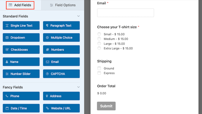 Adding fields to your credit card payment form