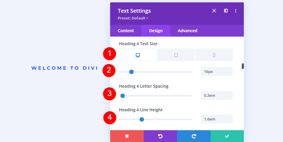 First Text Module Settings
