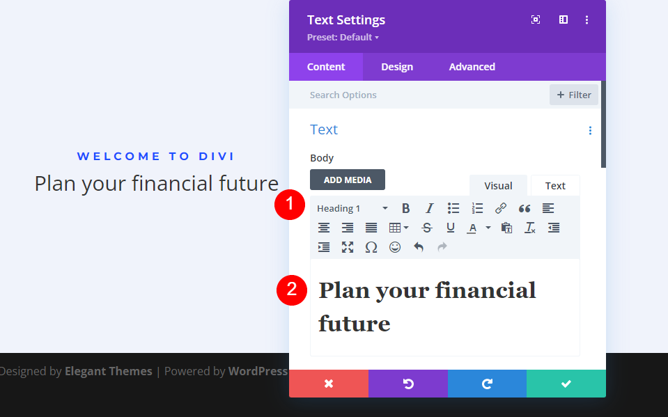 Second Text Module Settings