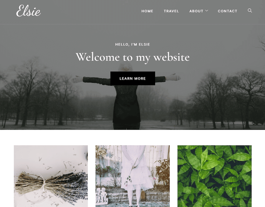 Elsie is a simple WordPress blog theme that emphasizes images.