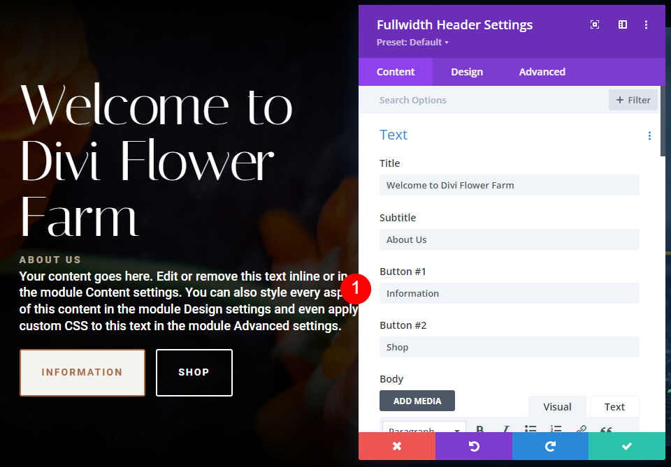 Fullwidth Header Image Example One