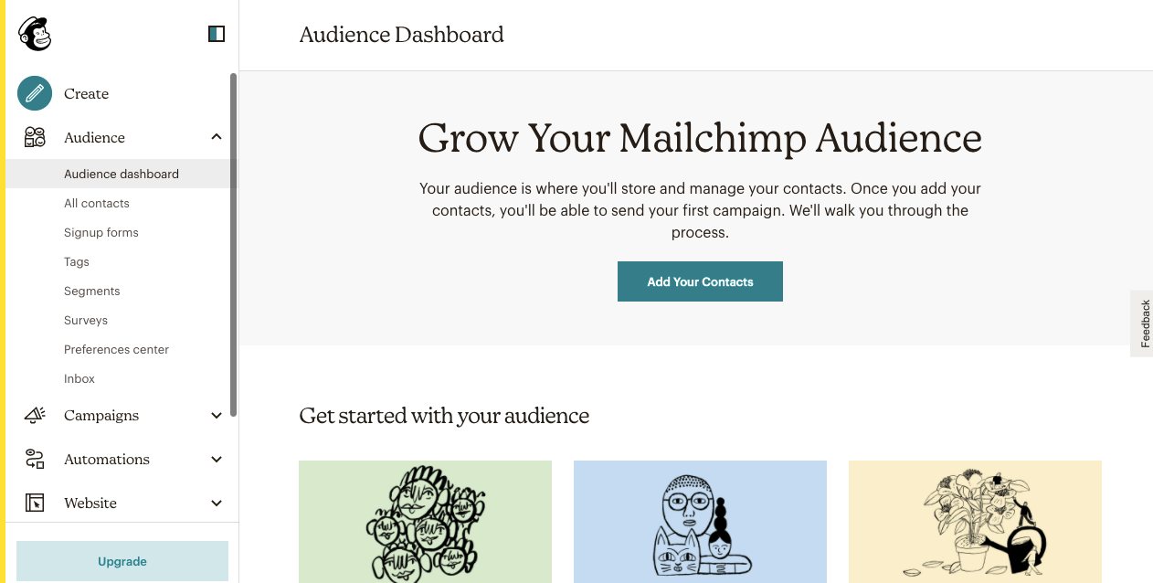 Add contacts in Mailchimp