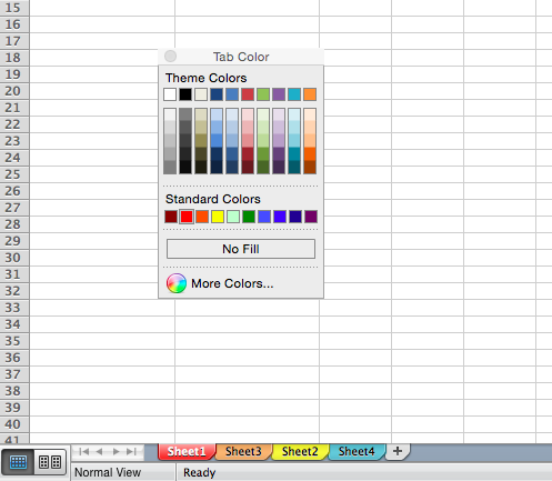 Customize the color of your tabs in Excel