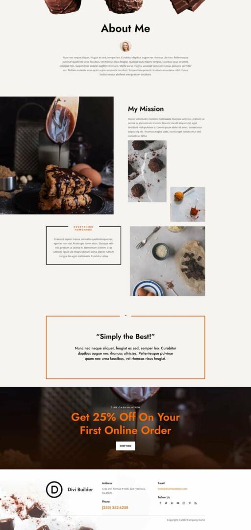 Chocolatier Website