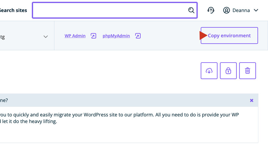 Copy WPEnging WordPress Staging Site
