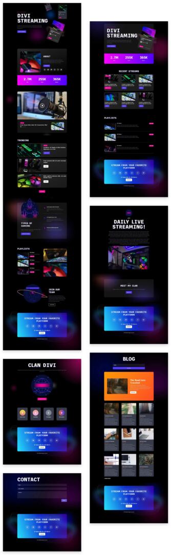 Streamer Layout Pack for Divi