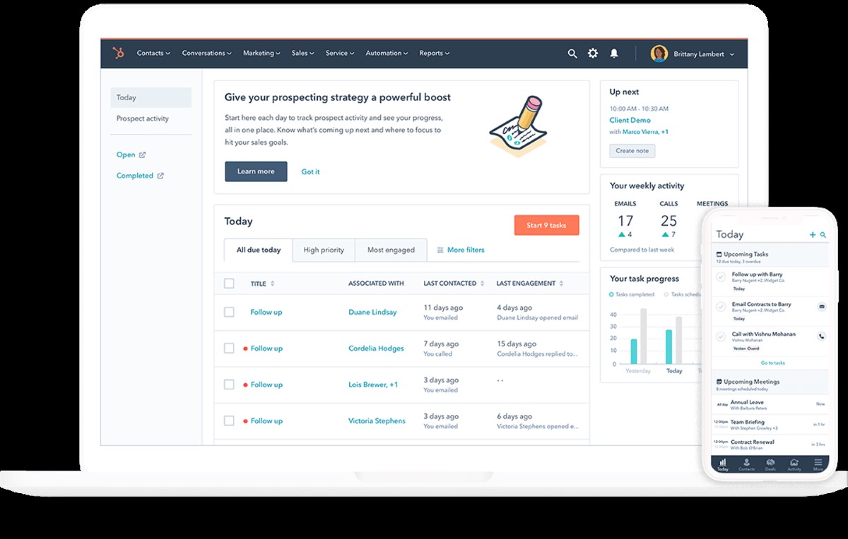 HubSpot has a clean interface